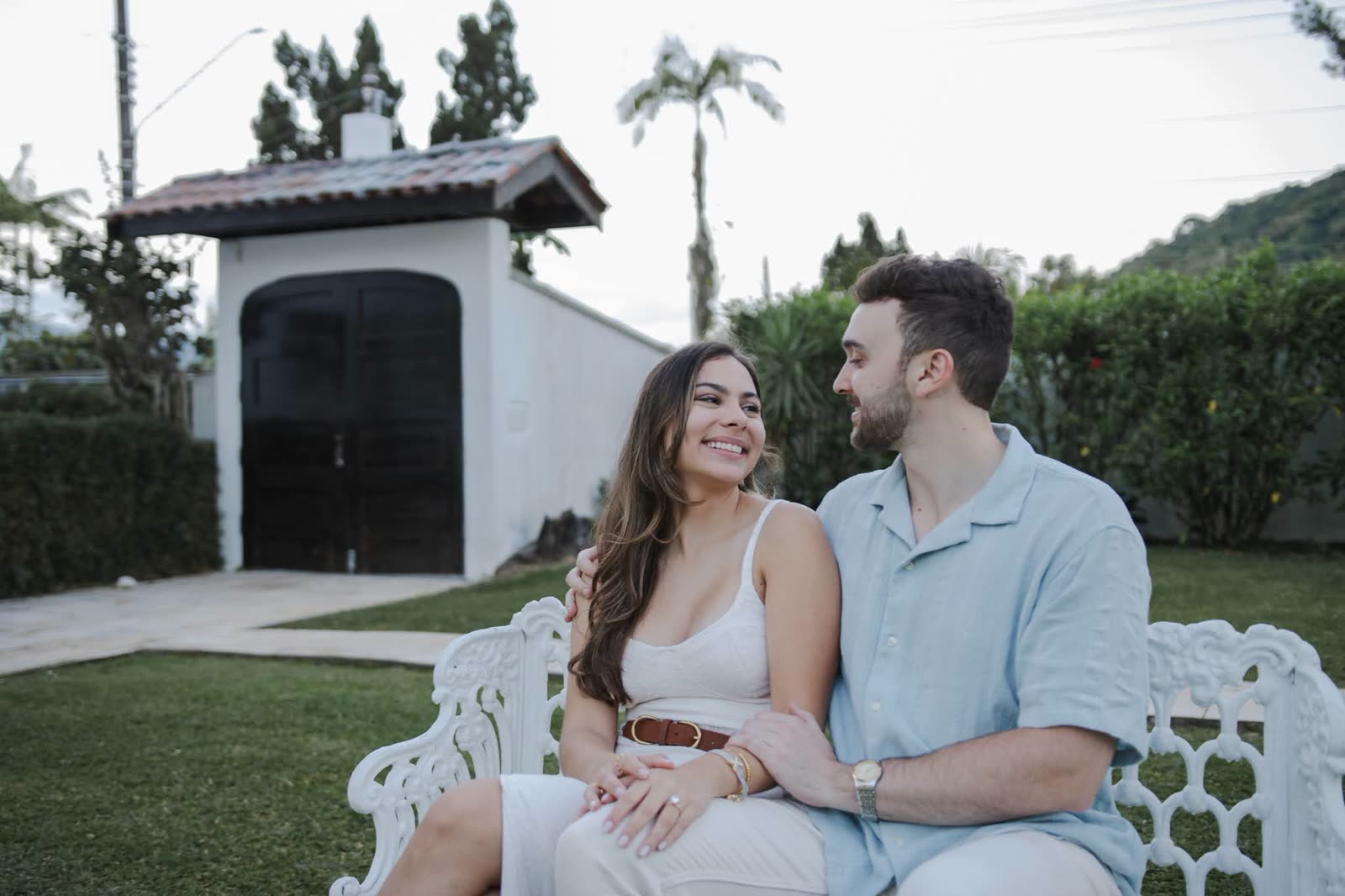 Beatriz and Brenden on the day they got engaged in Santos, Brazil